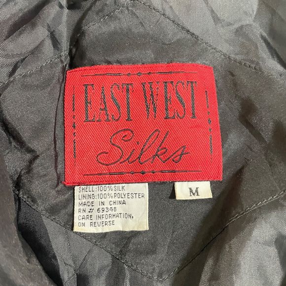 Vintage East West Silks Aztec Print Silk Bomber Jacket Womens Medium - Picture 7 of 7